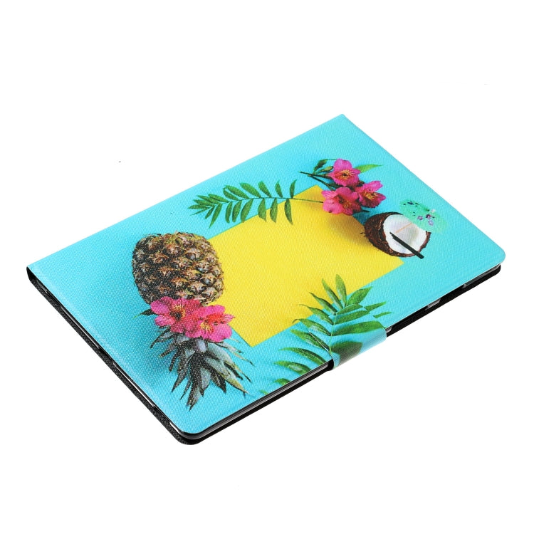 For Samsung Galaxy Tab A7 Lite 8.7 (2021) T220 Voltage Texture Coloured Drawing Horizontal Flip Leather Case with Holder & Card Slot(Pineapple) by bashfashion