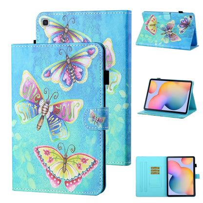 For Samsung Galaxy Tab A7 Lite 8.7 (2021) T220 Coloured Drawing Stitching Horizontal Flip Leather Case with Holder & Card Slot(Colorful Butterflies) by bashfashion