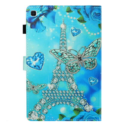 For Samsung Galaxy Tab A7 Lite 8.7 (2021) T220 Coloured Drawing Stitching Horizontal Flip Leather Case with Holder & Card Slot(Butterfly Tower) by bashfashion