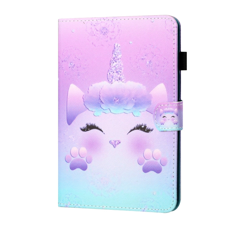 For Samsung Galaxy Tab A7 Lite 8.7 (2021) T220 Coloured Drawing Stitching Horizontal Flip Leather Case with Holder & Card Slot(Unicorn) by bashfashion