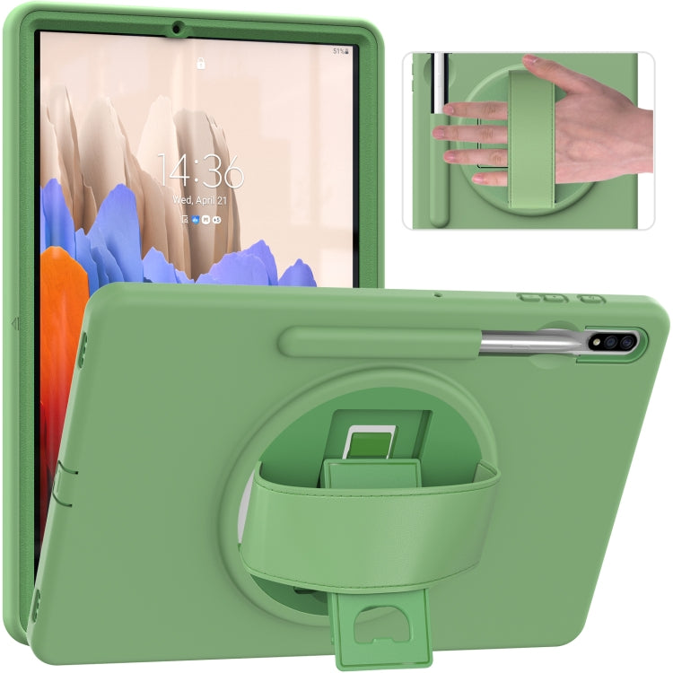 For Samsung Galaxy Tab S8+ / Tab S8 Plus / Tab S7 FE / Tab S7+ SM-T970 360 Degree Rotation PC + TPU Protective Case with Holder & Hand-strap & Pen Slot(Green) by bashfashion