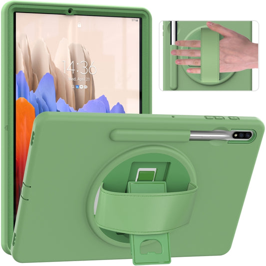 For Samsung Galaxy Tab S8+ / Tab S8 Plus / Tab S7 FE / Tab S7+ SM-T970 360 Degree Rotation PC + TPU Protective Case with Holder & Hand-strap & Pen Slot(Green) by bashfashion