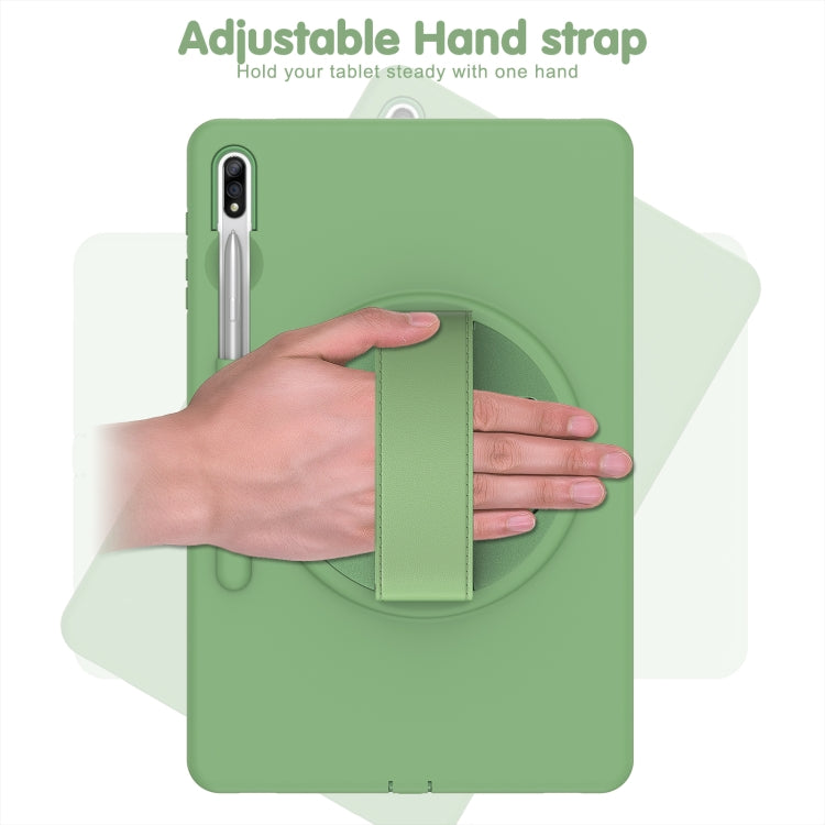 For Samsung Galaxy Tab S8+ / Tab S8 Plus / Tab S7 FE / Tab S7+ SM-T970 360 Degree Rotation PC + TPU Protective Case with Holder & Hand-strap & Pen Slot(Green) by bashfashion