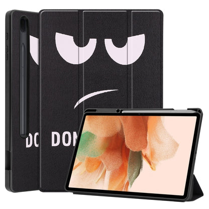 For Samsung Galaxy Tab S7 Lite T730 / T735 / Tab S7 FE T736 Custer Painted TPU Smart Tablet Leather Case with Sleep / Wake-up Function & 3-Fold Holder & Pen Slot(Big Eye ME) by bashfashion