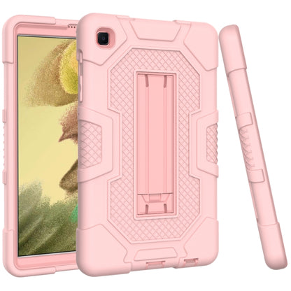 For Samsung Galaxy Tab A7 Lite T220 / T225 Contrast Color Robot Shockproof Silicone + PC Protective Case with Holder(Rose Gold) by bashfashion