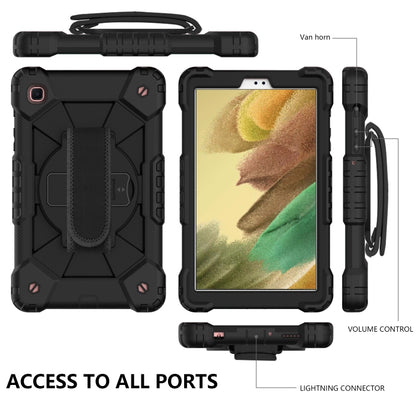 For Samsung Galaxy Tab A7 Lite T220 / T225 Contrast Color Robot Shockproof Silicon + PC Protective Case with Holder & Shoulder Strap(Black) by bashfashion