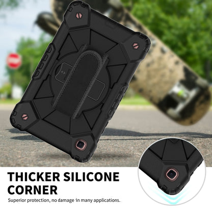 For Samsung Galaxy Tab A7 Lite T220 / T225 Contrast Color Robot Shockproof Silicon + PC Protective Case with Holder & Shoulder Strap(Black) by bashfashion