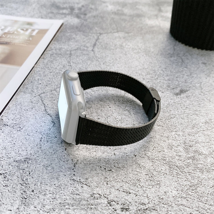 Buckle Style Steel Watch Band For Apple Watch Ultra 49mm&Watch Ultra 2 49mm / Series 9&8&7 45mm / SE 3&SE 2&6&SE&5&4 44mm / 3&2&1 42mm(Black) by bashfashion