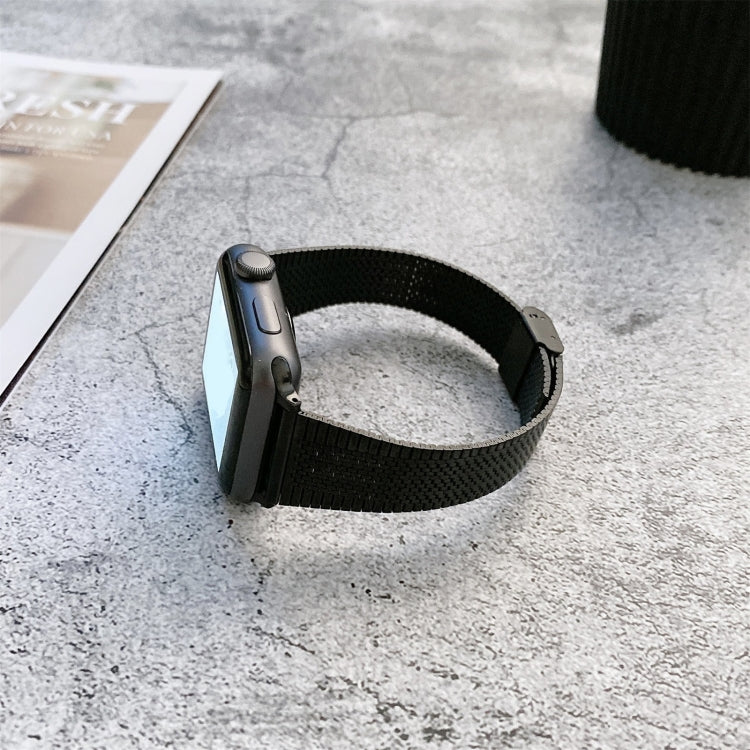 Buckle Style Steel Watch Band For Apple Watch Ultra 49mm&Watch Ultra 2 49mm / Series 9&8&7 45mm / SE 3&SE 2&6&SE&5&4 44mm / 3&2&1 42mm(Black) by bashfashion