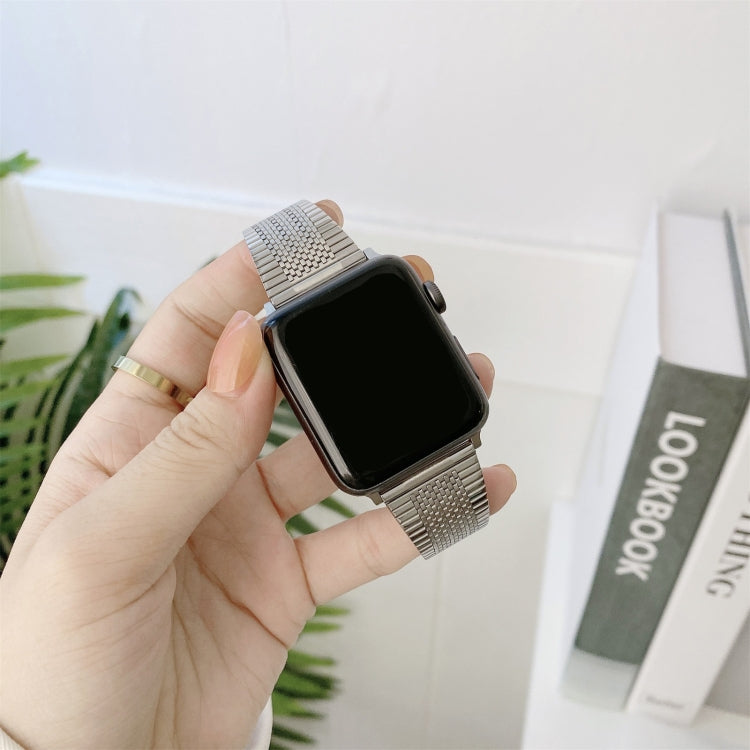 Buckle Style Steel Watch Band For Apple Watch Ultra 49mm&Watch Ultra 2 49mm / Series 9&8&7 45mm / SE 3&SE 2&6&SE&5&4 44mm / 3&2&1 42mm(Silver) by bashfashion