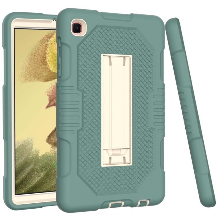 For Samsung Galaxy Tab A7 Lite T220 / T225 (2021) Contrast Color Robot Shockproof Silicone + PC Protective Case with Holder(Matcha Green) by bashfashion