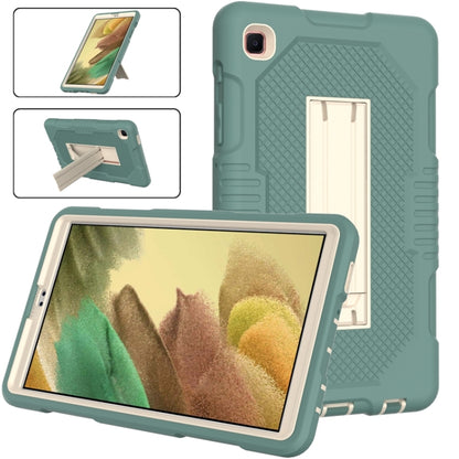 For Samsung Galaxy Tab A7 Lite T220 / T225 (2021) Contrast Color Robot Shockproof Silicone + PC Protective Case with Holder(Matcha Green) by bashfashion