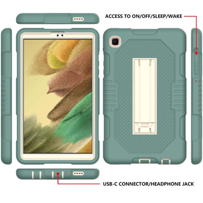 For Samsung Galaxy Tab A7 Lite T220 / T225 (2021) Contrast Color Robot Shockproof Silicone + PC Protective Case with Holder(Matcha Green) by bashfashion