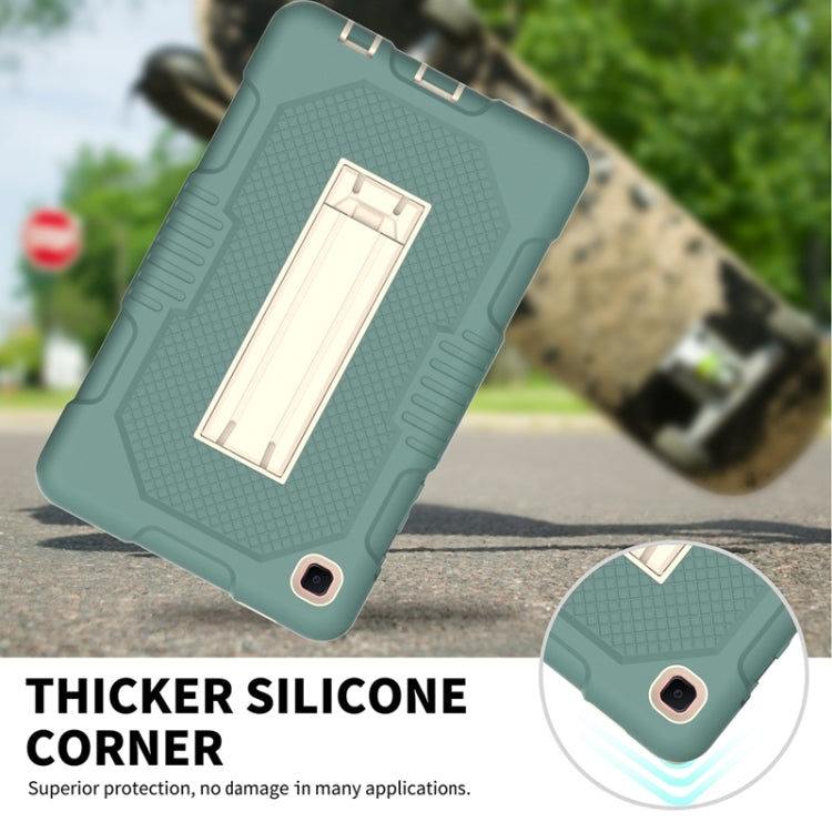 For Samsung Galaxy Tab A7 Lite T220 / T225 (2021) Contrast Color Robot Shockproof Silicone + PC Protective Case with Holder(Matcha Green) by bashfashion