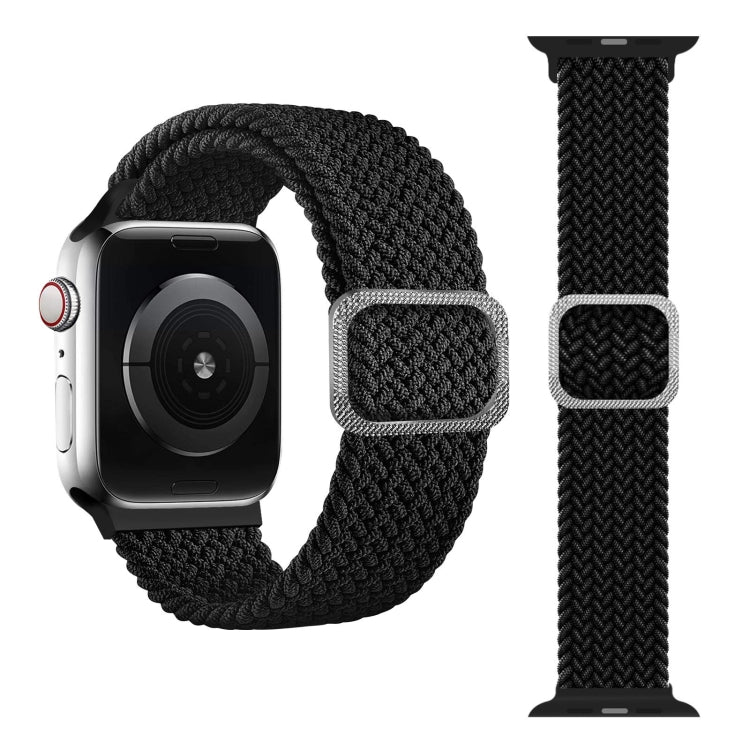 Buckle Braided Elastic Strap Watch Band For Apple Watch Ultra 49mm&Watch Ultra 2 49mm / Series 9&8&7 45mm / SE 3&SE 2&6&SE&5&4 44mm / 3&2&1 42mm(Black) by bashfashion