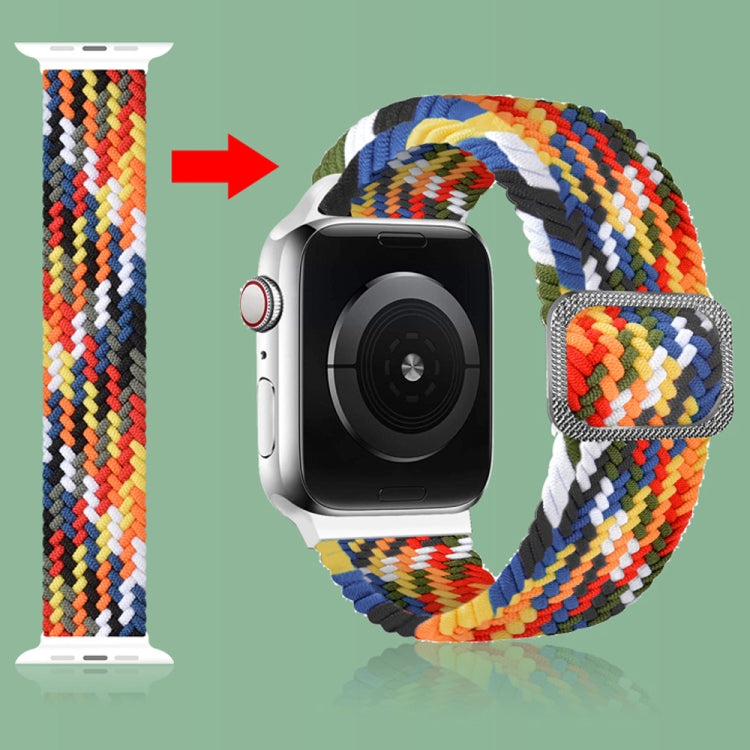 Buckle Braided Elastic Strap Watch Band For Apple Watch Ultra 49mm&Watch Ultra 2 49mm / Series 9&8&7 45mm / SE 3&SE 2&6&SE&5&4 44mm / 3&2&1 42mm(Rainbow) by bashfashion