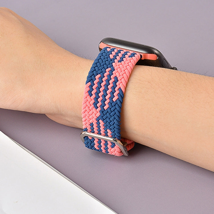 Buckle Braided Elastic Strap Watch Band For Apple Watch Ultra 49mm&Watch Ultra 2 49mm / Series 9&8&7 45mm / SE 3&SE 2&6&SE&5&4 44mm / 3&2&1 42mm(Denim) by bashfashion