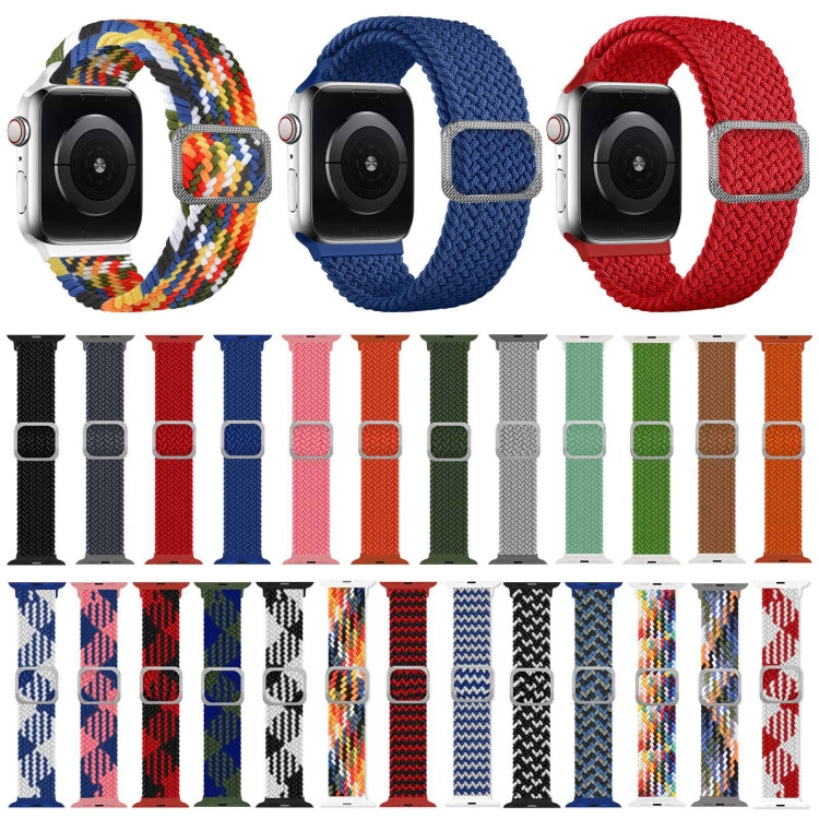 Buckle Braided Elastic Strap Watch Band For Apple Watch Series 7 41mm / 6 & SE & 5 & 4 40mm / 3 & 2 & 1 38mm(Red Between Black) by bashfashion