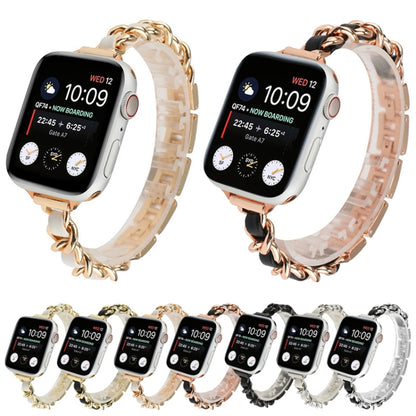 Small Waist Stainless Steel Strap Watch Band For Apple Watch Series 9&8&7 41mm / SE 3&SE 2&6&SE&5&4 40mm / 3&2&1 38mm(Black) by bashfashion