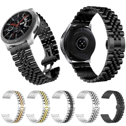 For Huawei Watch 3 / 3 Pro Five Beads Steel Watch Band(Silver Rose Gold) by bashfashion