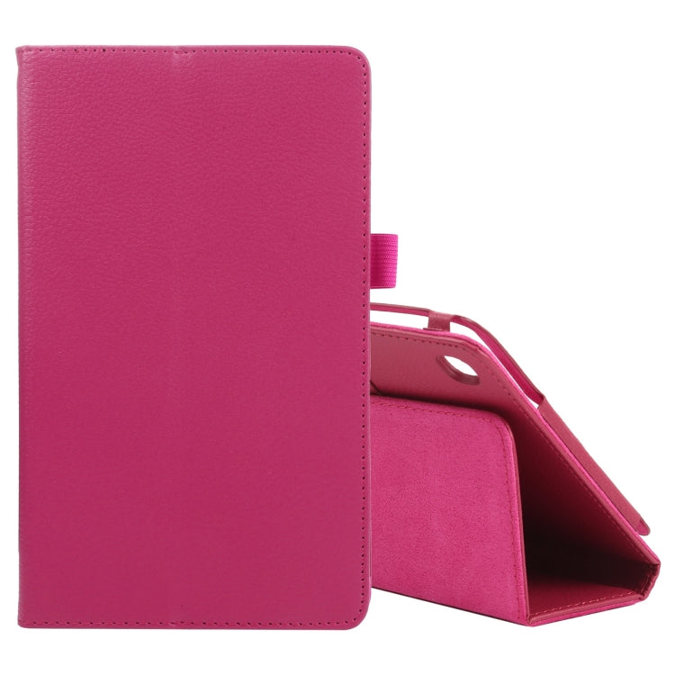 For Samsung Galaxy Tab A7 Lite T220 / T225 Litchi Texture Solid Color Horizontal Flip Leather Case with Holder & Pen Slot(Rose Red) by bashfashion