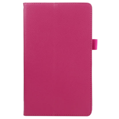 For Samsung Galaxy Tab A7 Lite T220 / T225 Litchi Texture Solid Color Horizontal Flip Leather Case with Holder & Pen Slot(Rose Red) by bashfashion
