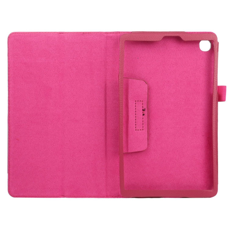 For Samsung Galaxy Tab A7 Lite T220 / T225 Litchi Texture Solid Color Horizontal Flip Leather Case with Holder & Pen Slot(Rose Red) by bashfashion