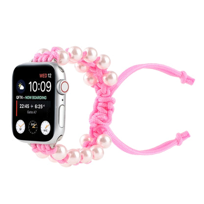 Umbrella Rope Bead Nylon Watch Band For Apple Watch Series 9&8&7 41mm / SE 3&SE 2&6&SE&5&4 40mm / 3&2&1 38mm(Pink) by bashfashion