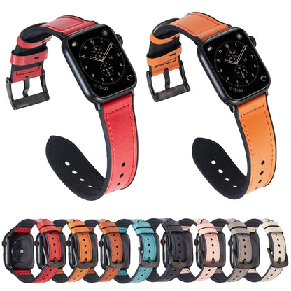 Crazy Horse Texture Leather Watch Band For Apple Watch Ultra 49mm&Watch Ultra 2 49mm / Series 9&8&7 45mm / SE 3&SE 2&6&SE&5&4 44mm / 3&2&1 42mm(Red) by bashfashion