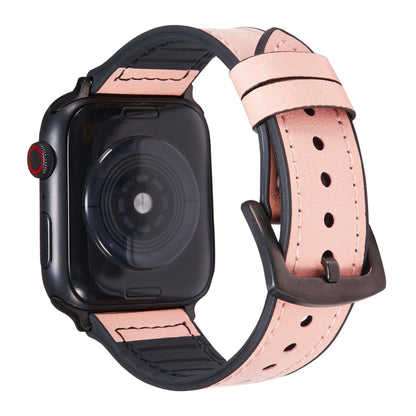 Crazy Horse Texture Leather Watch Band For Apple Watch Series 7 41mm / 6 & SE & 5 & 4 40mm / 3 & 2 & 1 38mm(Pink) by bashfashion