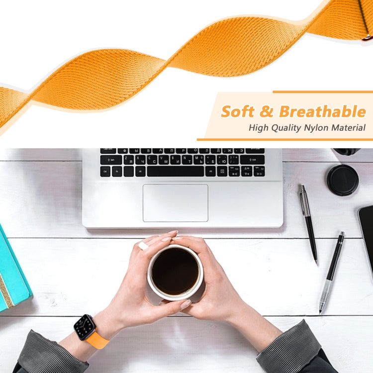 8-shaped Buckle Nylon Watch Band For Apple Watch Series 9&8&7 41mm / SE 3&SE 2&6&SE&5&4 40mm / 3&2&1 38mm(Dark Blue) by bashfashion