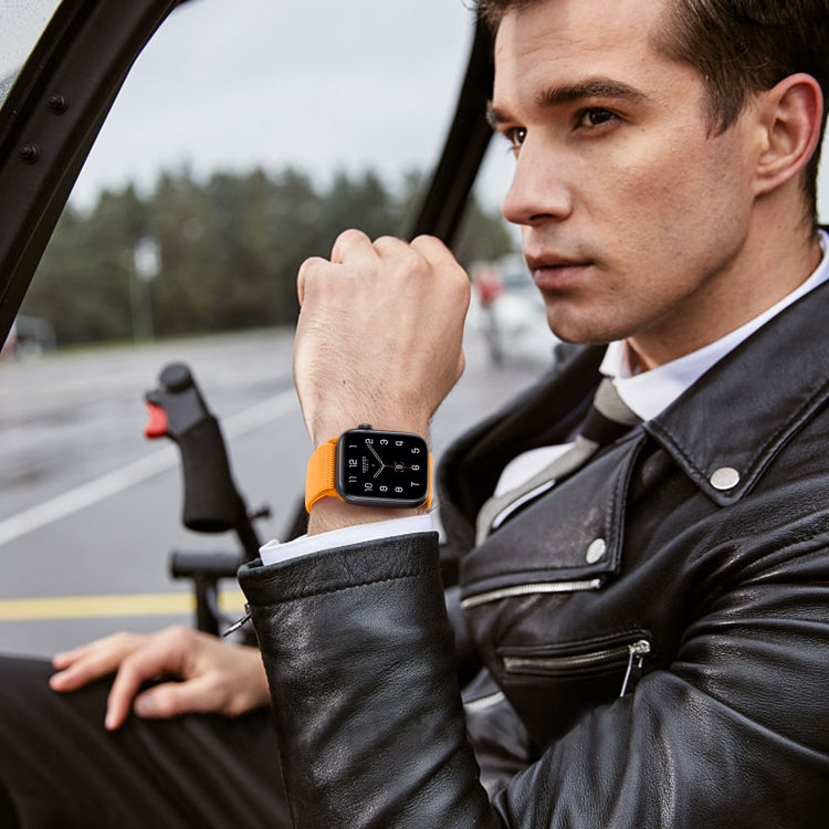 8-shaped Buckle Nylon Watch Band For Apple Watch Series 9&8&7 41mm / SE 3&SE 2&6&SE&5&4 40mm / 3&2&1 38mm(Dark Blue) by bashfashion