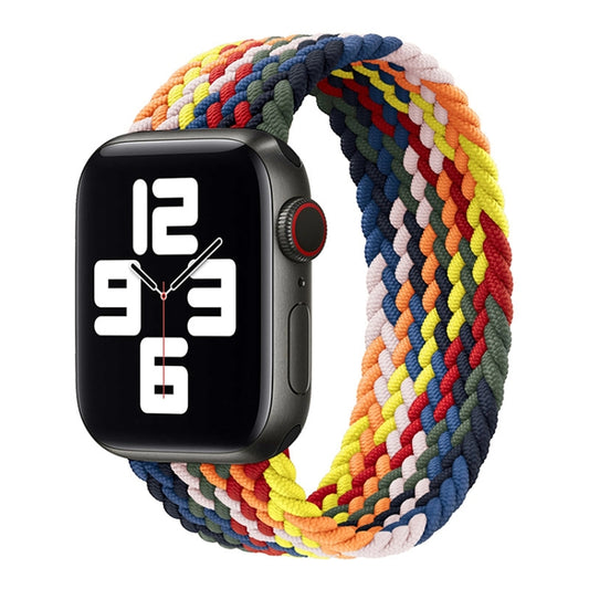 Rainbow Braided Single Loop Watch Band, Size: M 145mm For Apple Watch Series 9&8&7 41mm / SE 3&SE 2&6&SE&5&4 40mm / 3&2&1 38mm(Seven Colors) by bashfashion