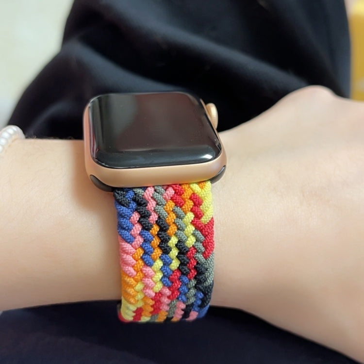 Rainbow Braided Single Loop Watch Band, Size: M 145mm For Apple Watch Series 9&8&7 41mm / SE 3&SE 2&6&SE&5&4 40mm / 3&2&1 38mm(Seven Colors) by bashfashion