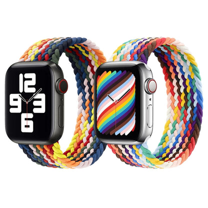 Rainbow Braided Single Loop Watch Band, Size: M 145mm For Apple Watch Series 9&8&7 41mm / SE 3&SE 2&6&SE&5&4 40mm / 3&2&1 38mm(Seven Colors) by bashfashion