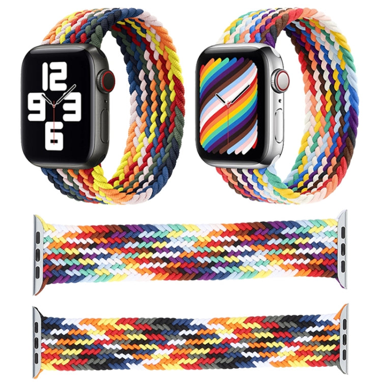 Rainbow Braided Single Loop Watch Band, Size: L 155mm For Apple Watch Series 9&8&7 41mm / SE 3&SE 2&6&SE&5&4 40mm / 3&2&1 38mm(Seven Colors) by bashfashion