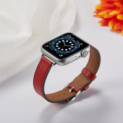 A Style Leather Watch Band Watch Band For Apple Watch Ultra 49mm&Watch Ultra 2 49mm / Series 9&8&7 45mm / SE 3&SE 2&6&SE&5&4 44mm / 3&2&1 42mm(Red) by bashfashion