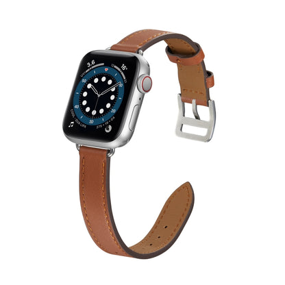 A Style Leather Watch Band Watch Band For Apple Watch Ultra 49mm&Watch Ultra 2 49mm / Series 9&8&7 45mm / SE 3&SE 2&6&SE&5&4 44mm / 3&2&1 42mm(Brown) by bashfashion