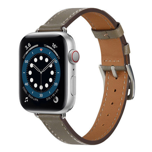 A Style Leather Watch Band Watch Band For Apple Watch Ultra 49mm&Watch Ultra 2 49mm / Series 9&8&7 45mm / SE 3&SE 2&6&SE&5&4 44mm / 3&2&1 42mm(Grey) by bashfashion
