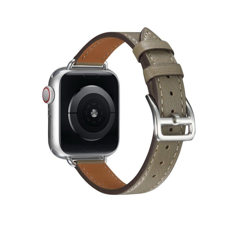 A Style Leather Watch Band Watch Band For Apple Watch Ultra 49mm&Watch Ultra 2 49mm / Series 9&8&7 45mm / SE 3&SE 2&6&SE&5&4 44mm / 3&2&1 42mm(Grey) by bashfashion