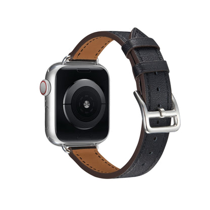 A Style Leather Watch Band Watch Band For Apple Watch Ultra 49mm&Watch Ultra 2 49mm / Series 9&8&7 45mm / SE 3&SE 2&6&SE&5&4 44mm / 3&2&1 42mm(Black) by bashfashion