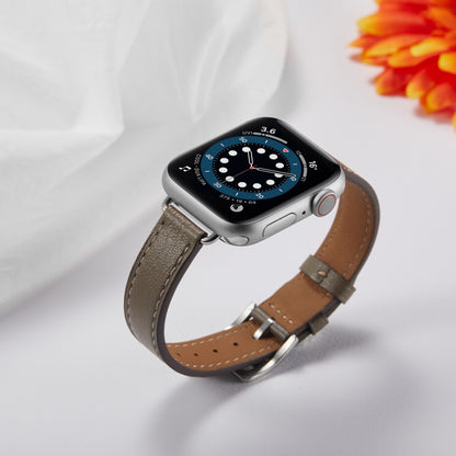 A Style Leather Watch Band Watch Band For Apple Watch Series 9&8&7 41mm / SE 3&SE 2&6&SE&5&4 40mm / 3&2&1 38mm(Grey) by bashfashion