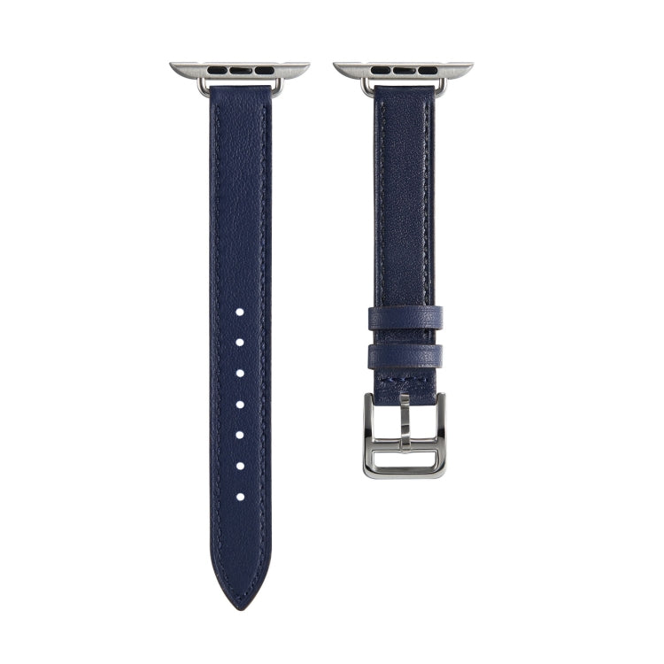 A Style Leather Watch Band Watch Band For Apple Watch Series 9&8&7 41mm / SE 3&SE 2&6&SE&5&4 40mm / 3&2&1 38mm(Blue) by bashfashion