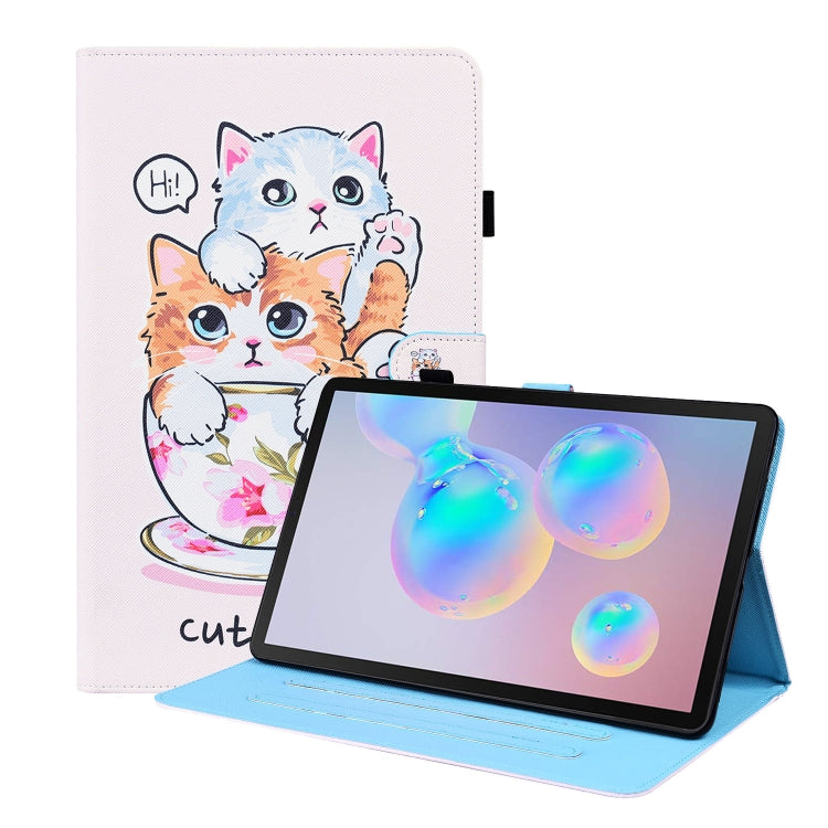For Samsung Galaxy Tab S8 / Galaxy Tab S7 2020 SM-T870 / SM-T875 Animal Pattern Horizontal Flip Leather Case with Holder & Card Slots & Photo Frame(Cat Brothers) by bashfashion