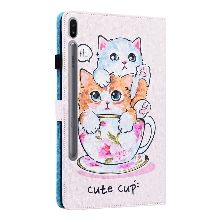 For Samsung Galaxy Tab S8 / Galaxy Tab S7 2020 SM-T870 / SM-T875 Animal Pattern Horizontal Flip Leather Case with Holder & Card Slots & Photo Frame(Cat Brothers) by bashfashion