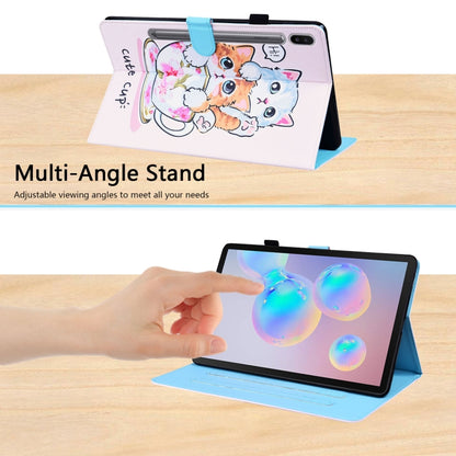 For Samsung Galaxy Tab S8 / Galaxy Tab S7 2020 SM-T870 / SM-T875 Animal Pattern Horizontal Flip Leather Case with Holder & Card Slots & Photo Frame(Cat Brothers) by bashfashion