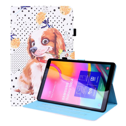 For Samsung Galaxy Tab A 10.1 2019 SM-T515 / SM-T510 Animal Pattern Horizontal Flip Leather Case with Holder & Card Slots & Photo Frame(Little Flower Dog) by bashfashion