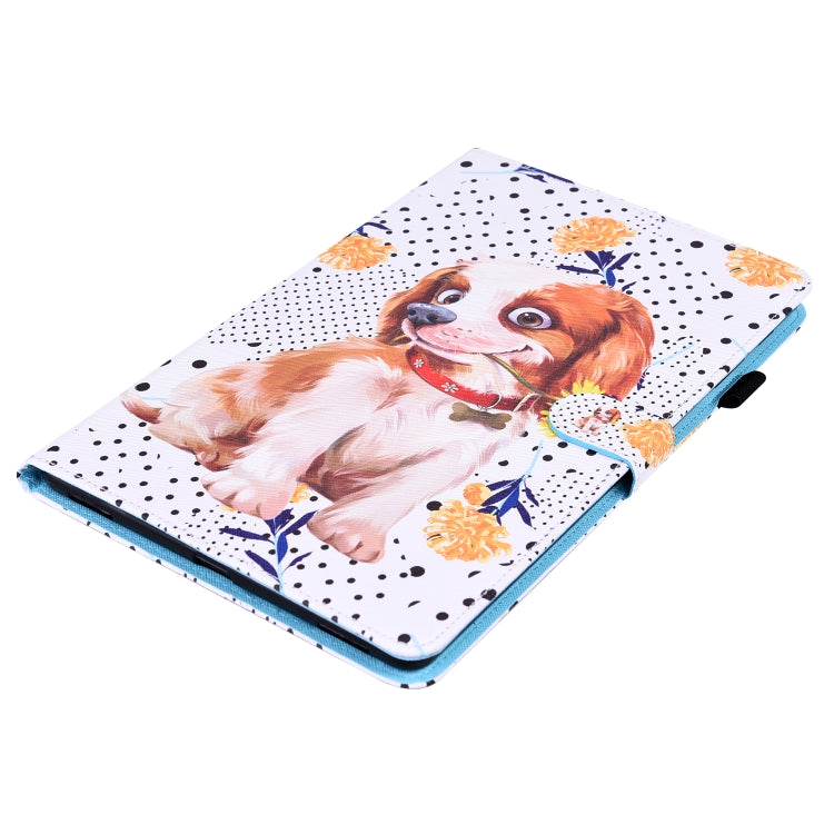For Samsung Galaxy Tab A 10.1 2019 SM-T515 / SM-T510 Animal Pattern Horizontal Flip Leather Case with Holder & Card Slots & Photo Frame(Little Flower Dog) by bashfashion