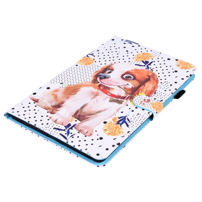 For Samsung Galaxy Tab A 10.1 2019 SM-T515 / SM-T510 Animal Pattern Horizontal Flip Leather Case with Holder & Card Slots & Photo Frame(Little Flower Dog) by bashfashion