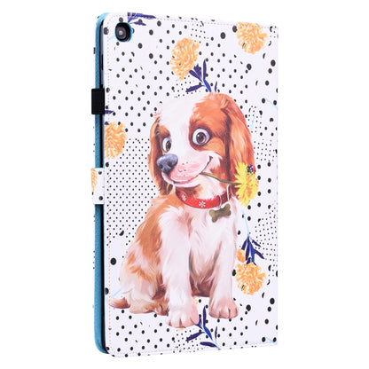 For Samsung Galaxy Tab A 10.1 2019 SM-T515 / SM-T510 Animal Pattern Horizontal Flip Leather Case with Holder & Card Slots & Photo Frame(Little Flower Dog) by bashfashion